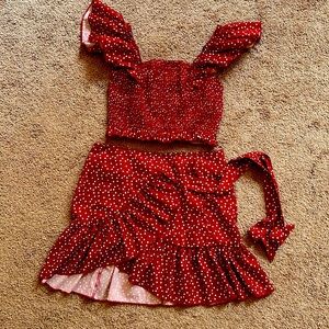 Wrap skirt with ruffle top size small